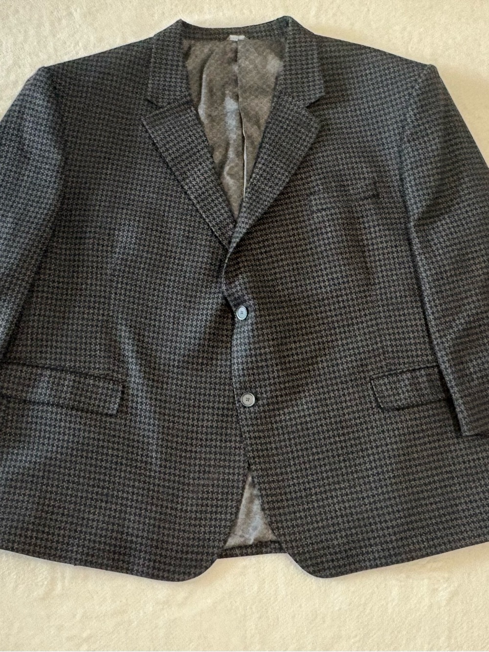 Men's Houndstooth Two-Button Sport Coat - Gray
